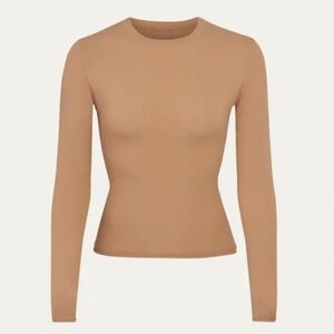 Elegant Tan Long Sleeve Blouse